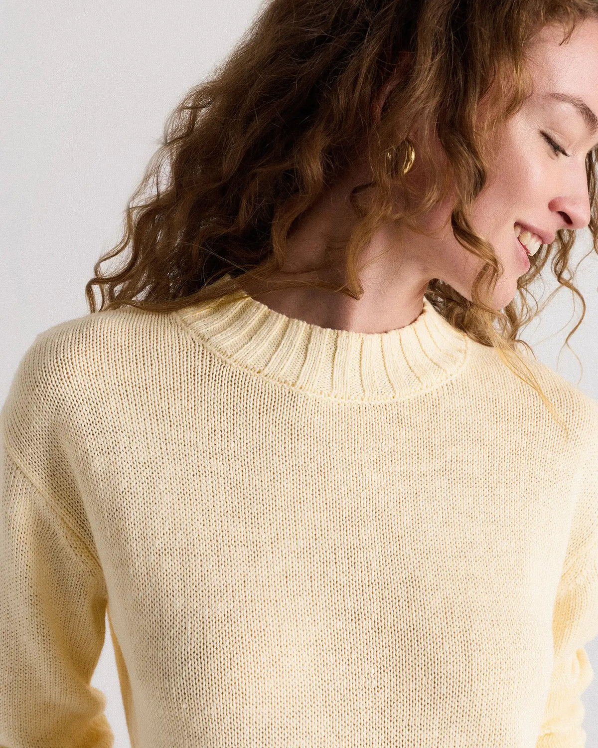 Cotton Linen Relaxed Crew Sweater