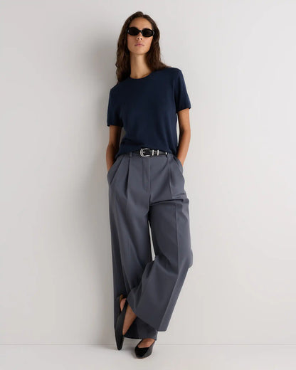 Lightweight Cotton Cashmere Relaxed Sweater Tee