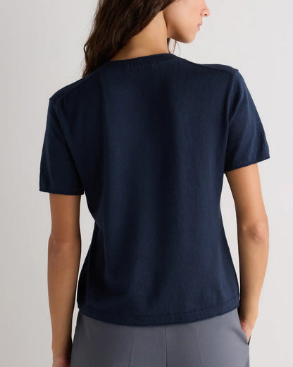 Lightweight Cotton Cashmere Relaxed Sweater Tee