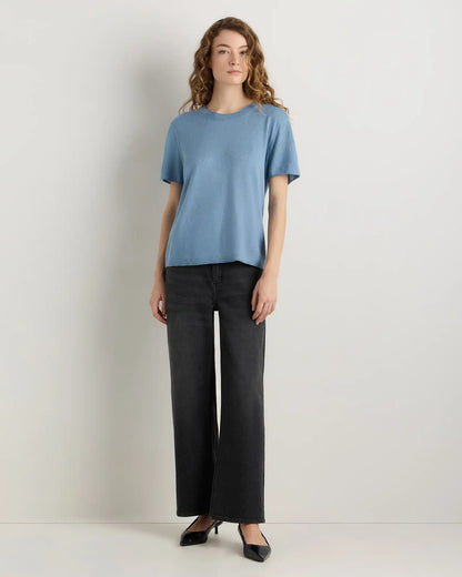 Lightweight Cotton Cashmere Relaxed Sweater Tee