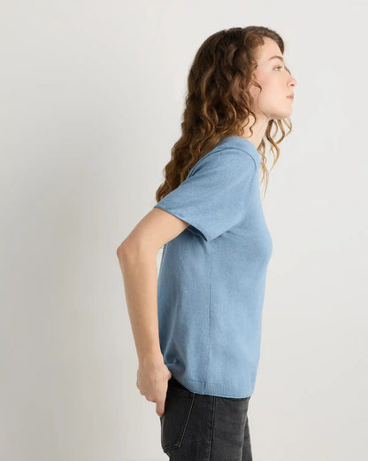 Lightweight Cotton Cashmere Relaxed Sweater Tee