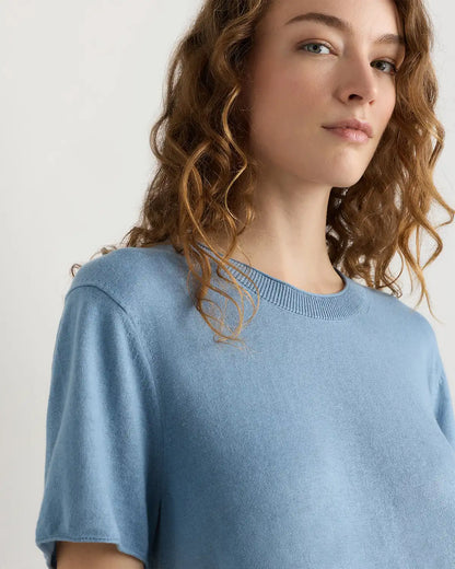 Lightweight Cotton Cashmere Relaxed Sweater Tee