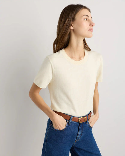 Lightweight Cotton Cashmere Relaxed Sweater Tee