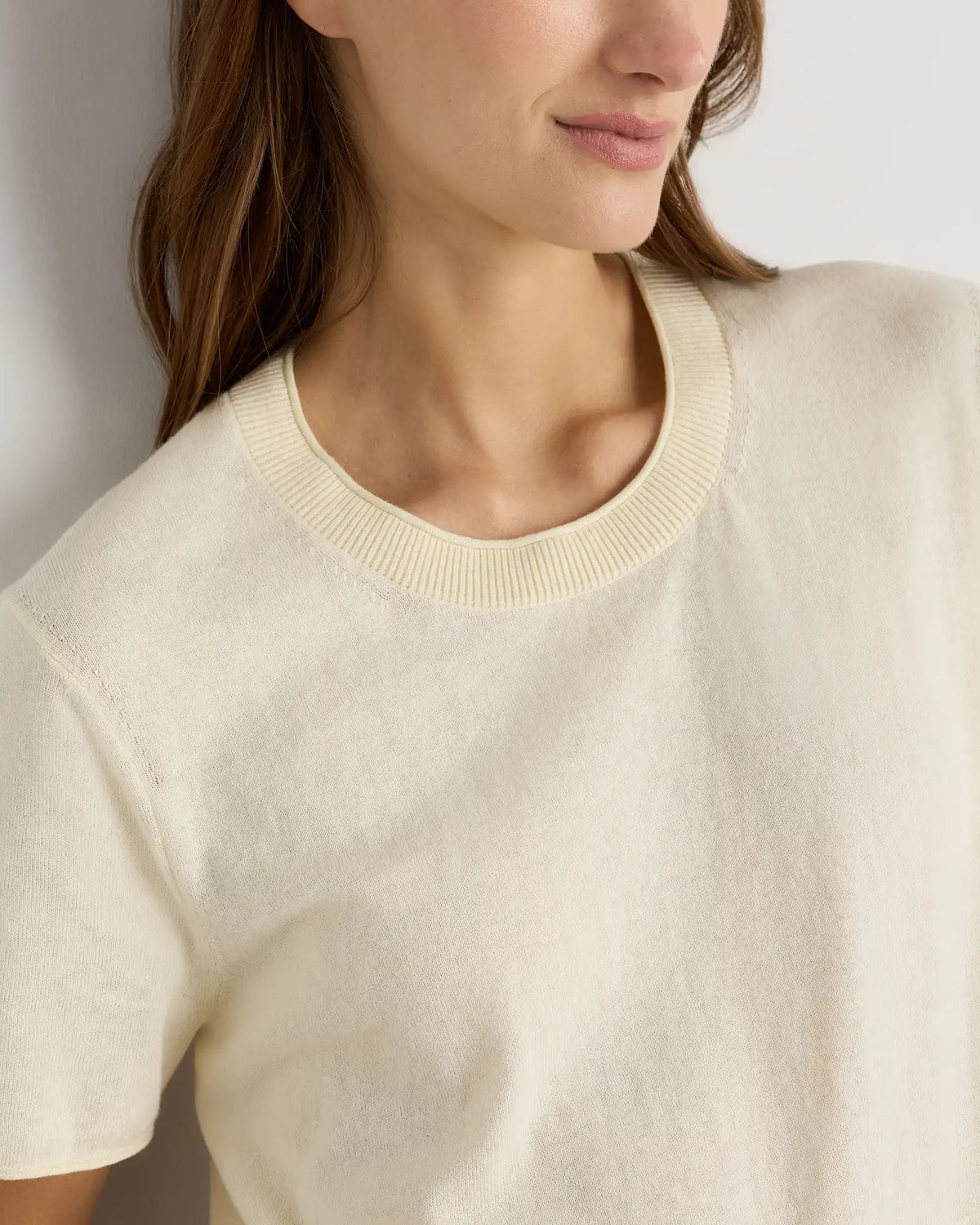 Lightweight Cotton Cashmere Relaxed Sweater Tee