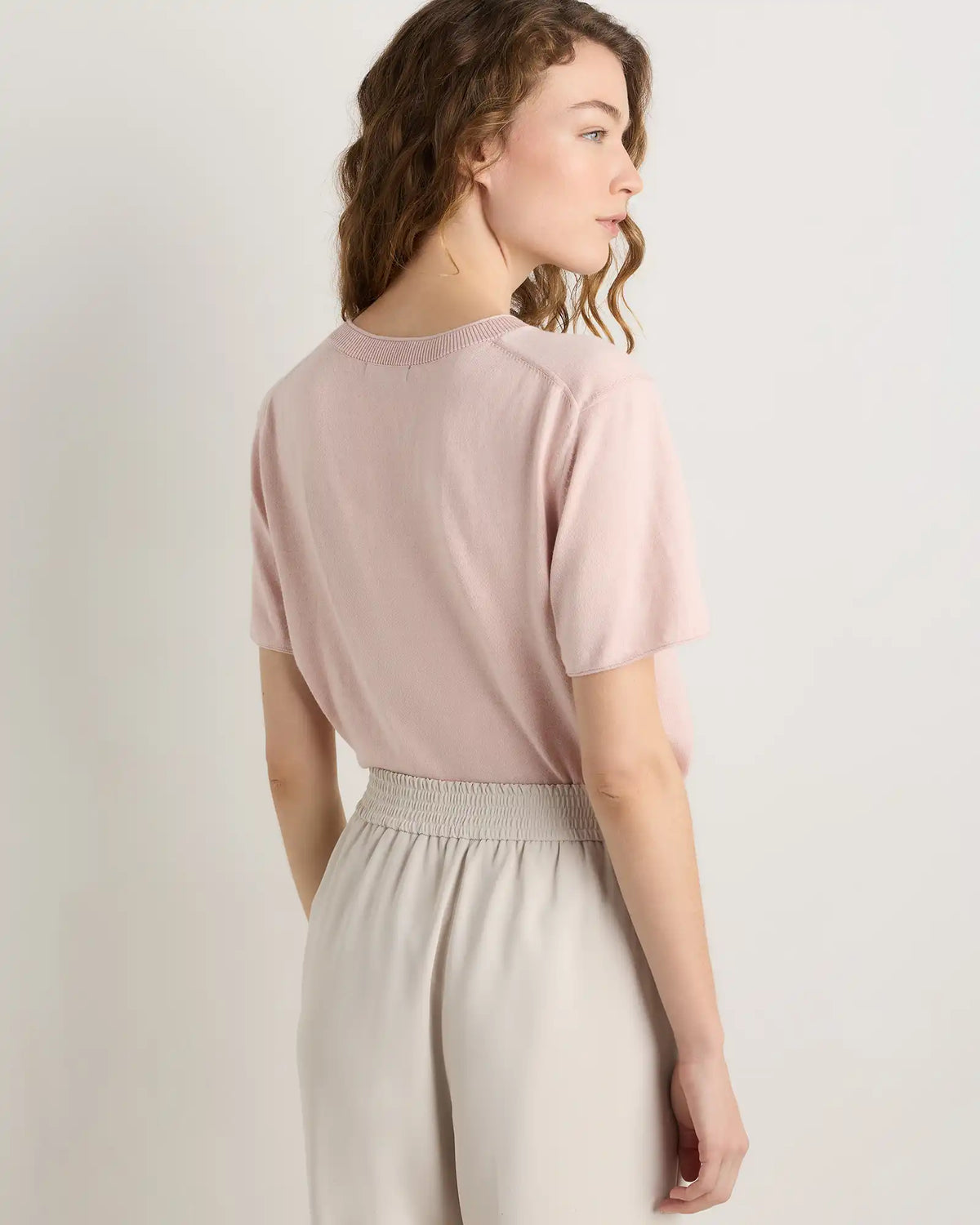 Lightweight Cotton Cashmere Relaxed Sweater Tee