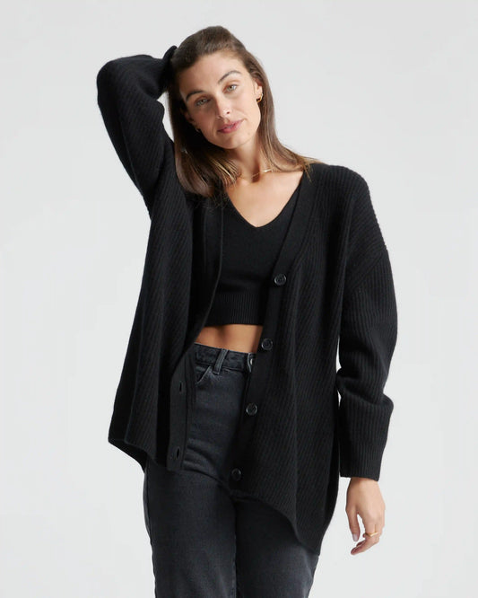 Mongolian Spring Cashmere Oversized Boyfriend Cardigan Sweater
