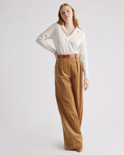 Mongolian Spring Cashmere Polo Sweater