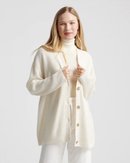 Mongolian Spring Cashmere Oversized Boyfriend Cardigan Sweater