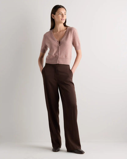 Mongolian Cashmere Short Sleeve Cardigan