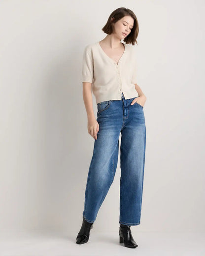 Mongolian Cashmere Short Sleeve Cardigan