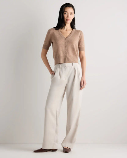 Mongolian Cashmere Short Sleeve Cardigan