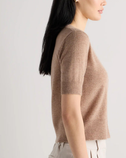 Mongolian Cashmere Short Sleeve Cardigan