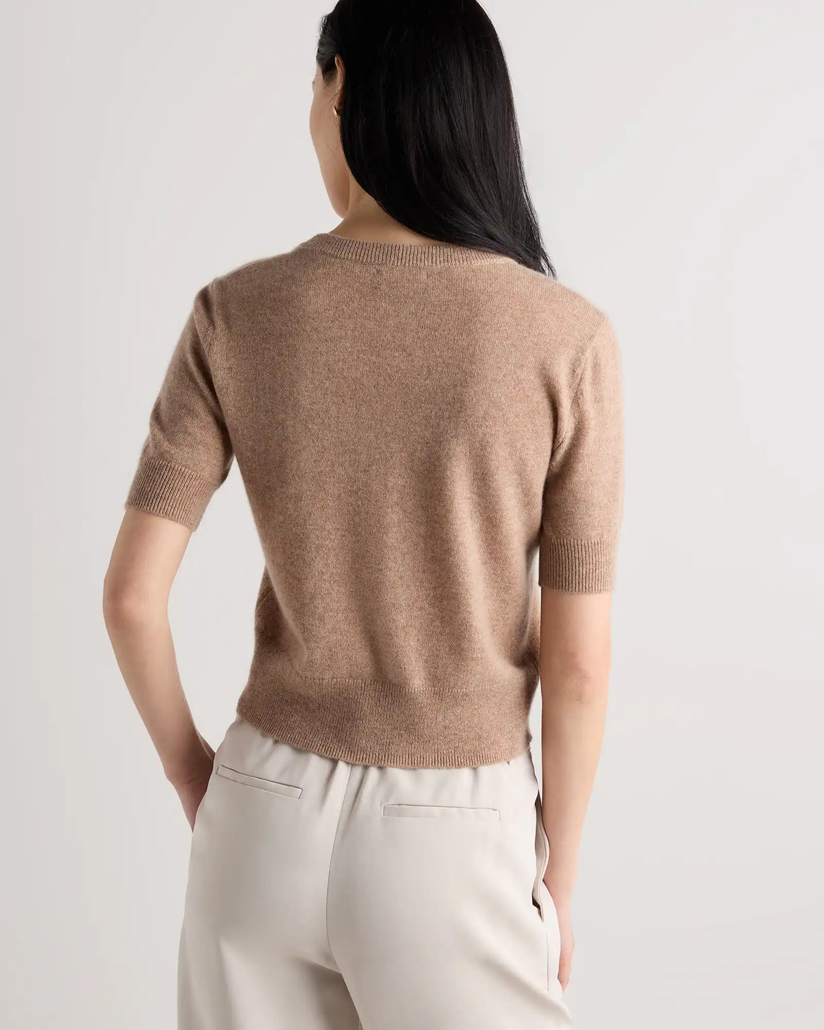 Mongolian Cashmere Short Sleeve Cardigan