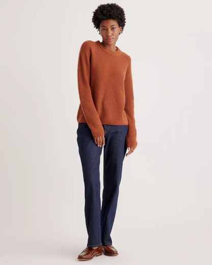 Mongolian Cashmere Fisherman Crewneck Sweater