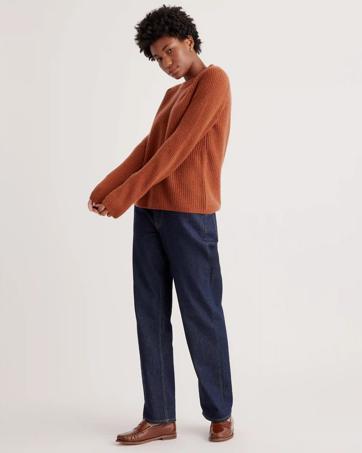 Mongolian Spring Cashmere Fisherman Crewneck Sweater