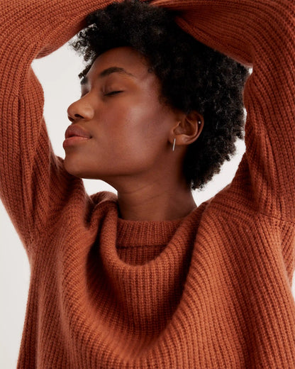 Mongolian Cashmere Fisherman Crewneck Sweater