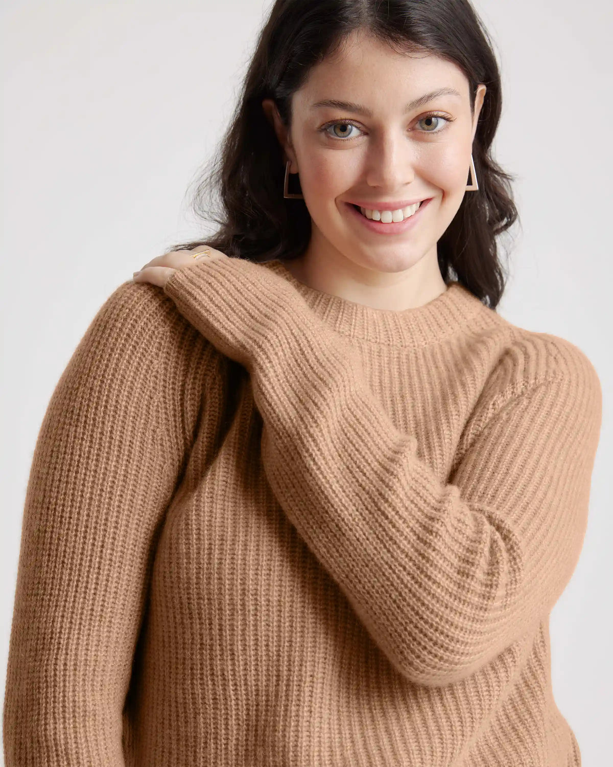 Mongolian Cashmere Fisherman Crewneck Sweater