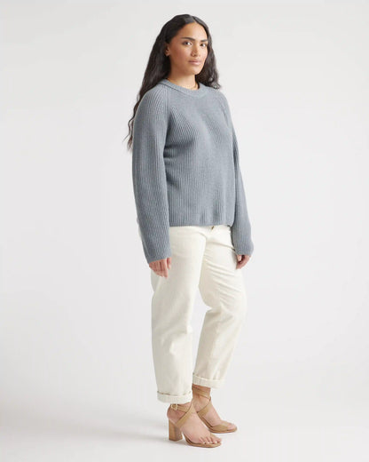 Mongolian Cashmere Fisherman Crewneck Sweater