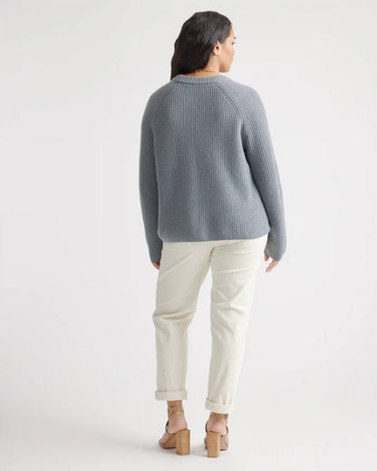 Mongolian Cashmere Fisherman Crewneck Sweater