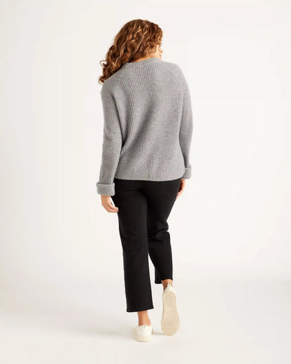 Mongolian Spring Cashmere Fisherman Crewneck Sweater