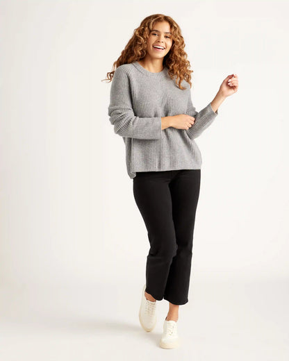 Mongolian Spring Cashmere Fisherman Crewneck Sweater