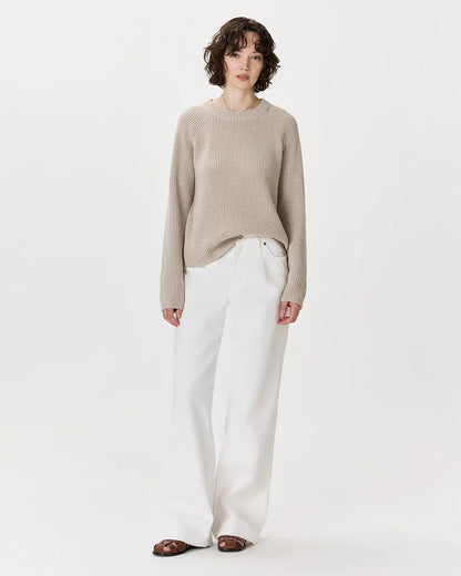 Mongolian Cashmere Fisherman Crewneck Sweater