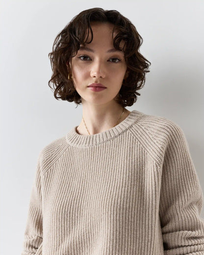 Mongolian Cashmere Fisherman Crewneck Sweater