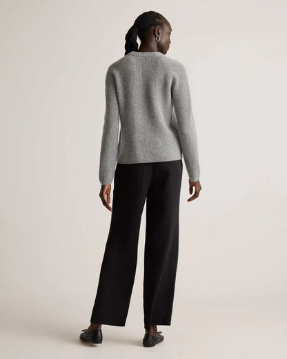 Mongolian Cashmere Fisherman Crewneck Sweater
