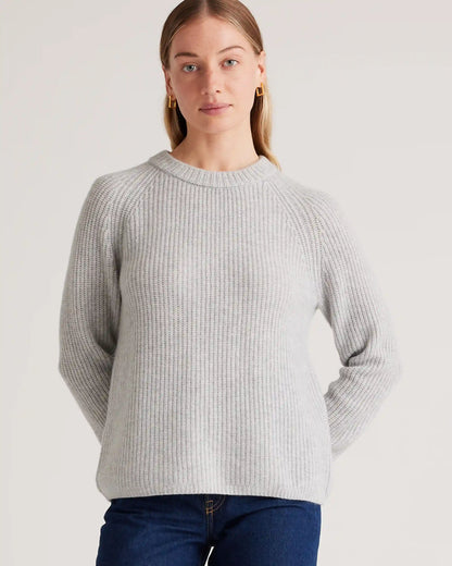 Mongolian Cashmere Fisherman Crewneck Sweater