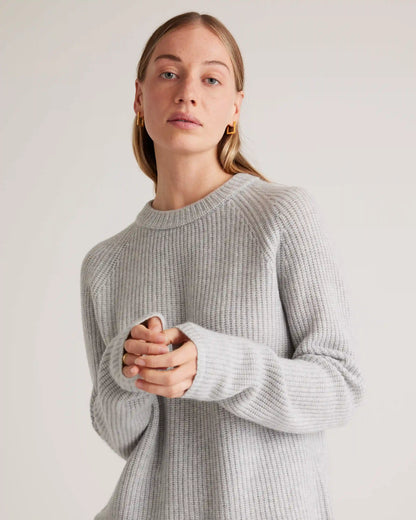 Mongolian Cashmere Fisherman Crewneck Sweater