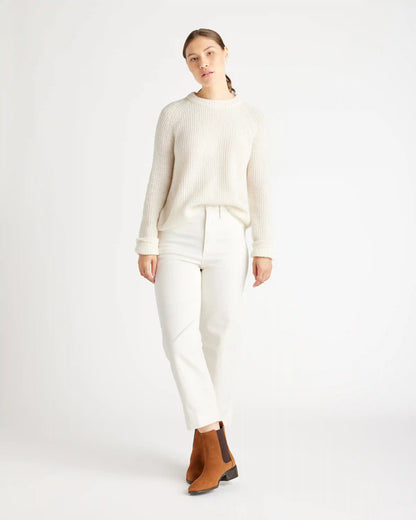 Mongolian Spring Cashmere Fisherman Crewneck Sweater