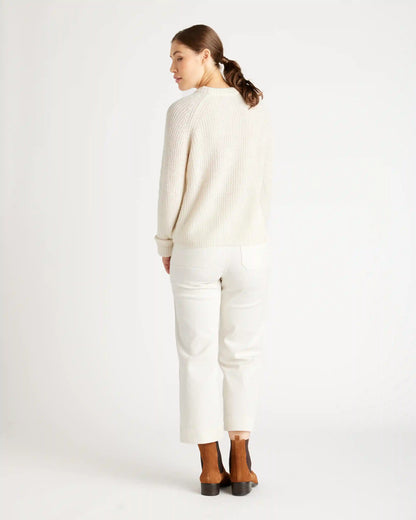Mongolian Spring Cashmere Fisherman Crewneck Sweater