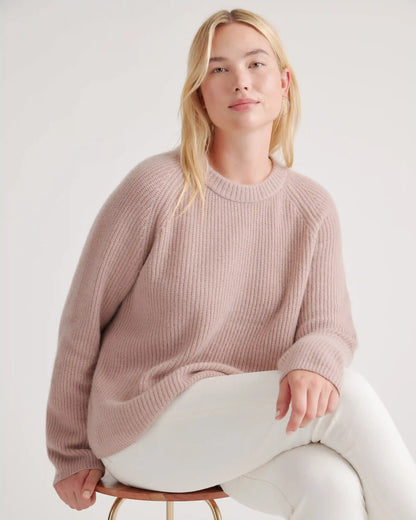 Mongolian Cashmere Fisherman Crewneck Sweater
