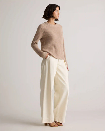 Mongolian Cashmere Fisherman Crewneck Sweater