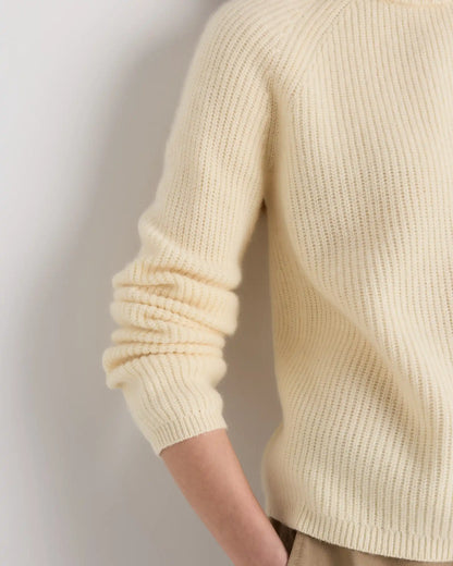 Mongolian Cashmere Fisherman Crewneck Sweater