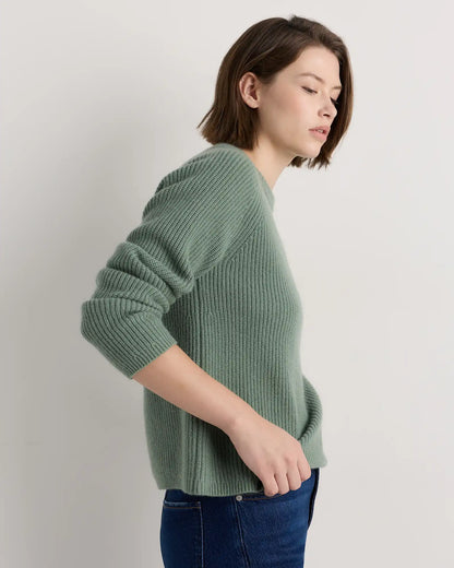 Mongolian Cashmere Fisherman Crewneck Sweater