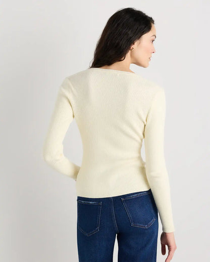 Cotton Cashmere Fitted Ribbed Cardigan
