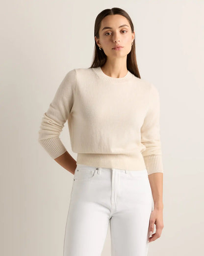 Mongolian Cashmere Shrunken Crewneck Sweater