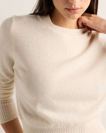 Mongolian Cashmere Shrunken Crewneck Sweater