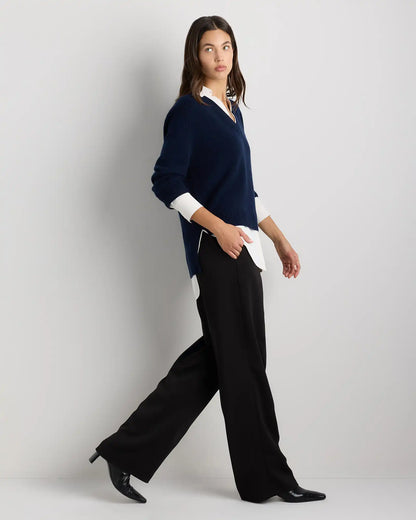 100% Mongolian Cashmere Layered V-Neck Sweater