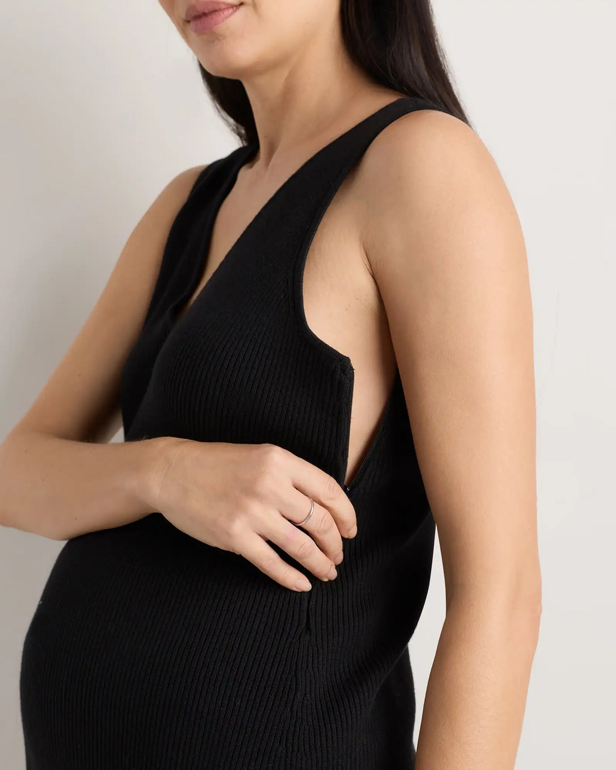 Cotton Cashmere Maternity and Nursing V-Neck Tank