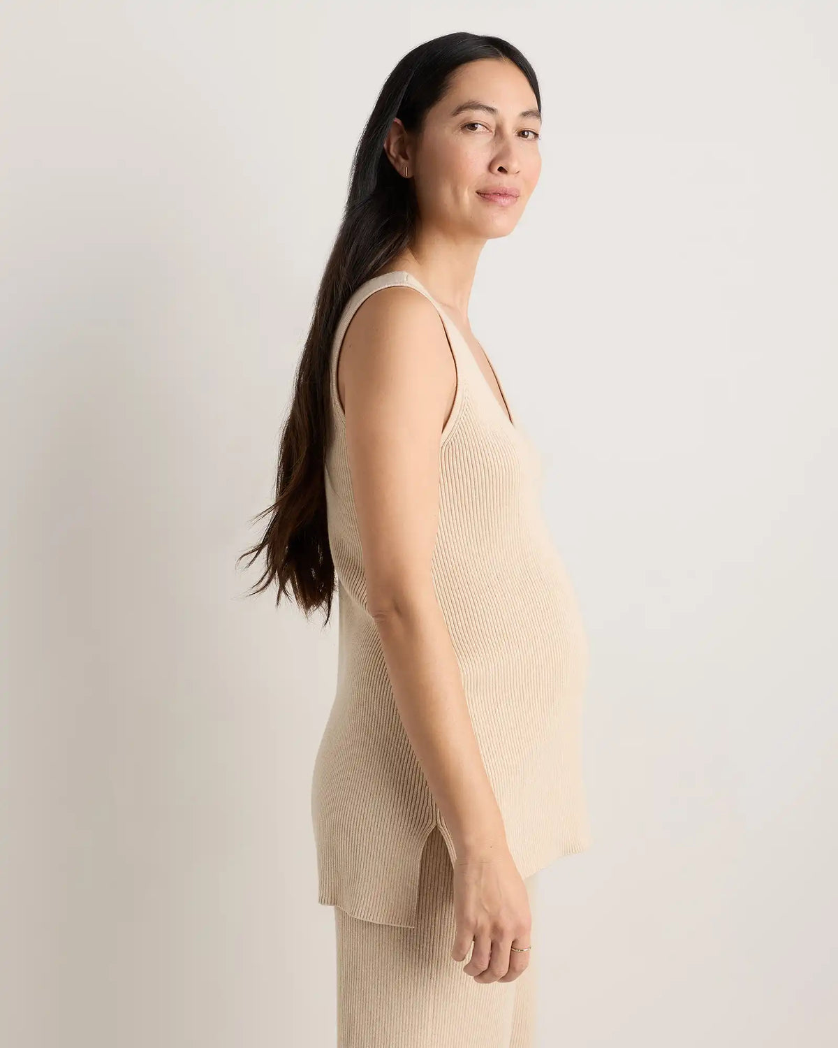 Cotton Cashmere Maternity and Nursing V-Neck Tank