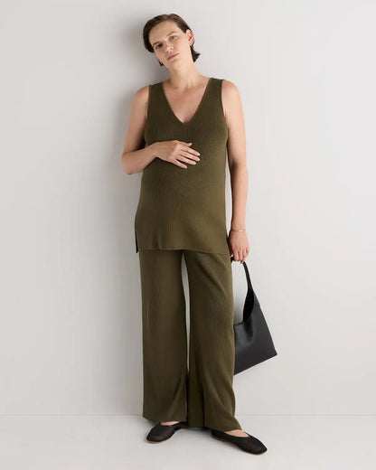 Cotton Cashmere Maternity and Nursing V-Neck Tank