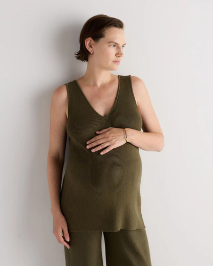Cotton Cashmere Maternity and Nursing V-Neck Tank