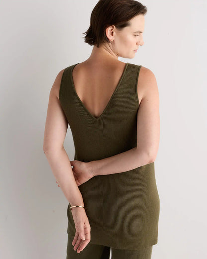 Cotton Cashmere Maternity and Nursing V-Neck Tank