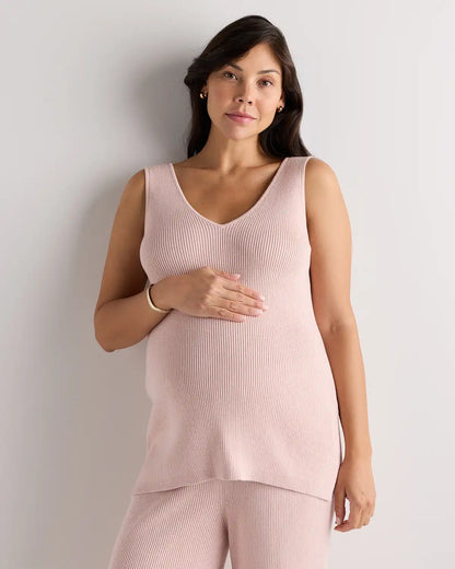 Cotton Cashmere Maternity and Nursing V-Neck Tank