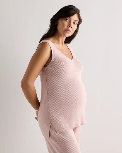 Cotton Cashmere Maternity and Nursing V-Neck Tank