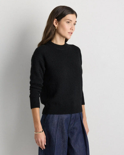100% Yak Wool Diamond Stitch Crew