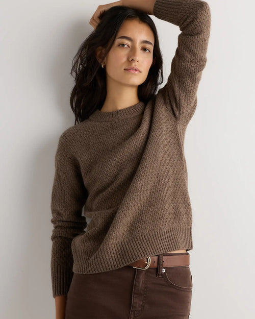 100% Yak Wool Diamond Stitch Crew