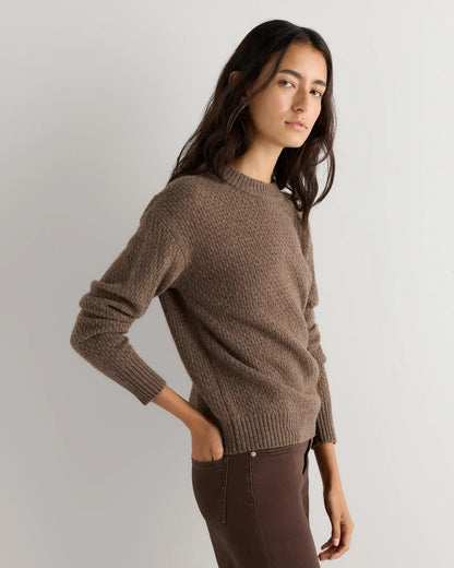 100% Yak Wool Diamond Stitch Crew
